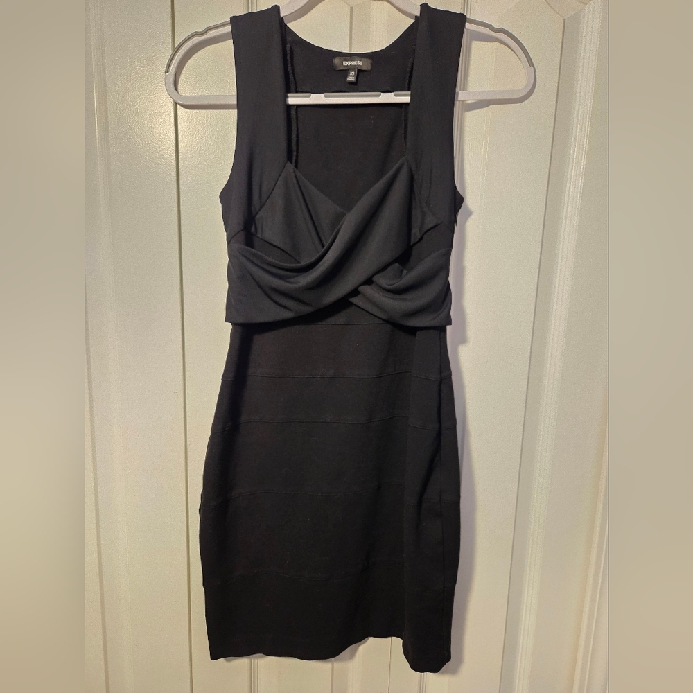 Express Black Crossed Front Sleeveless Dress